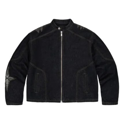 Hellboy Indigo RAW Denim Biker Jacket Black 1