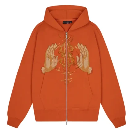 Thangka ZIP Up Hoodie Orange 1
