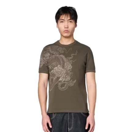 Yakuza Ribbed T Shirt Anthracite – Brown12
